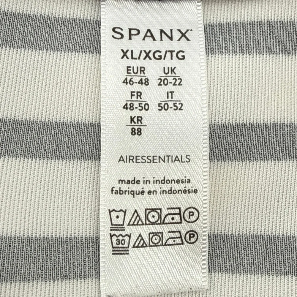 Spanx AirEssentials Crew Neck Sweatshirt Black Stripe Cream Size XL 50347R - Picture 6 of 11